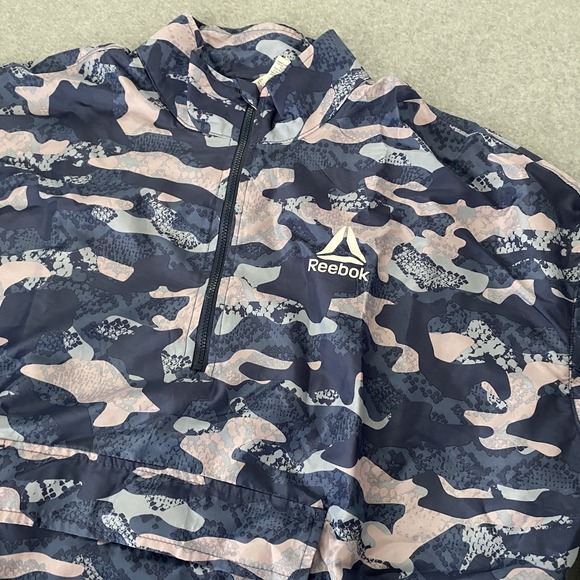 Reebok Jackets & Blazers - Reebok Camo Quarter-Zip Windbreaker Jacket Women's Large‎ Purple Pink Pullover